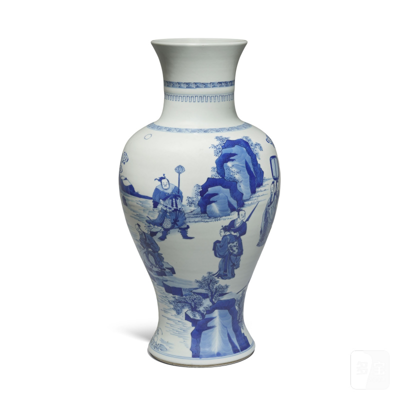清康熙 青花文王訪賢圖瓶 | A BLUE AND WHITE 'KING WEN AND JIANG TAIGONG' VASE - 图3